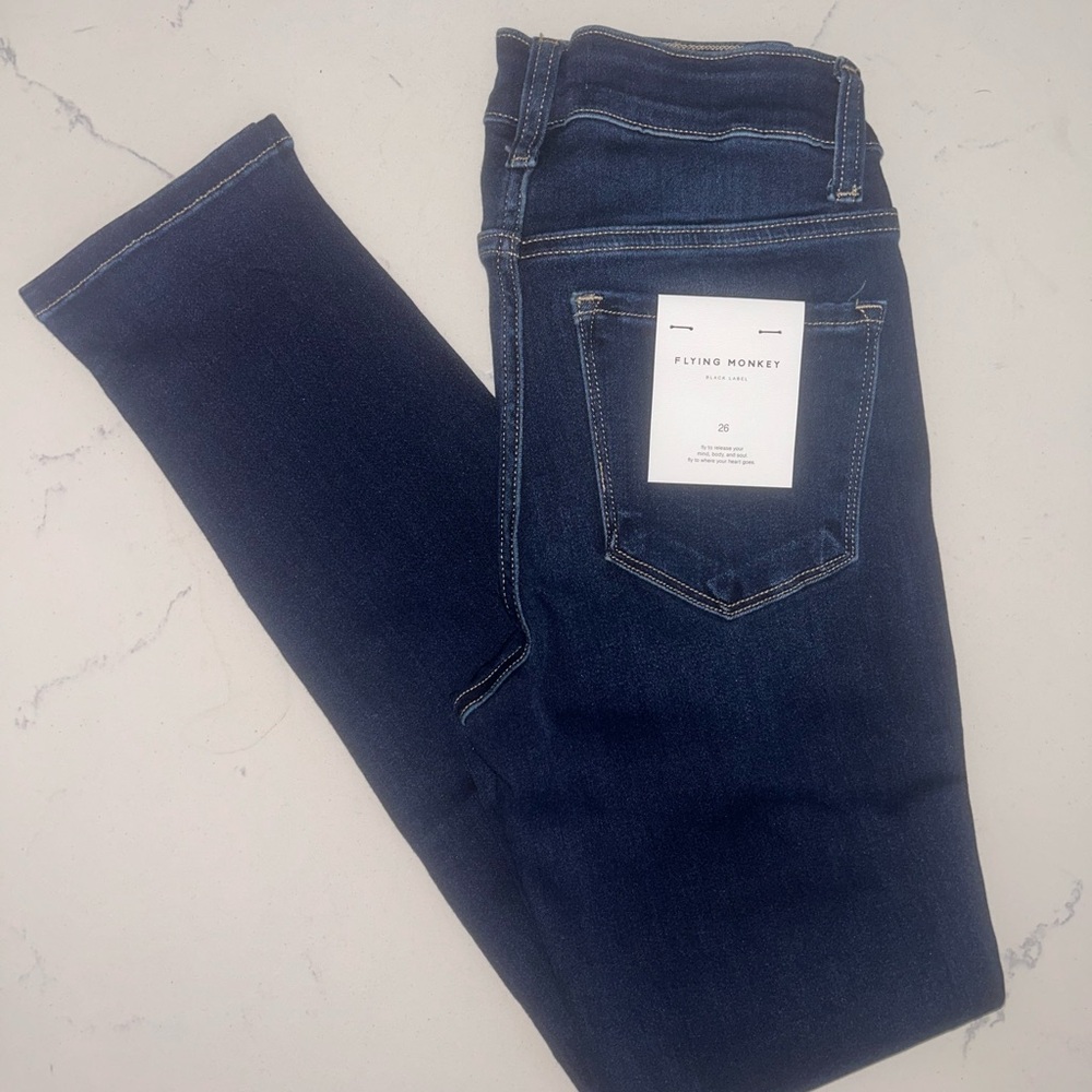 Flying Monkey Women's Deep Indigo Skinny Jeans